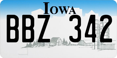 IA license plate BBZ342