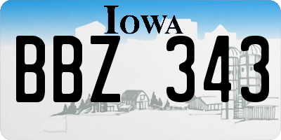 IA license plate BBZ343