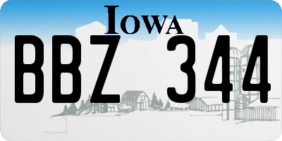 IA license plate BBZ344