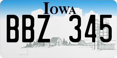 IA license plate BBZ345