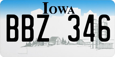 IA license plate BBZ346