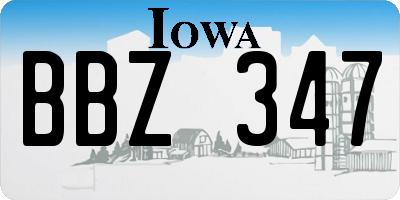 IA license plate BBZ347