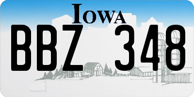 IA license plate BBZ348