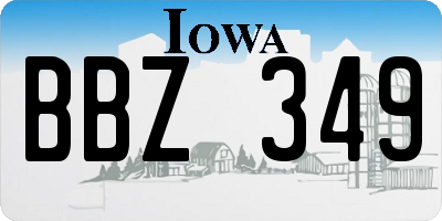 IA license plate BBZ349