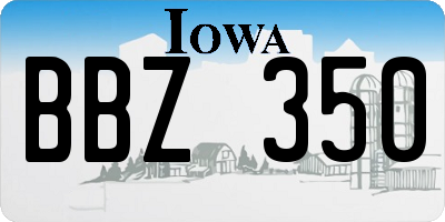 IA license plate BBZ350