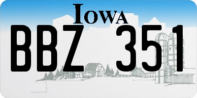 IA license plate BBZ351