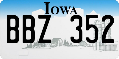 IA license plate BBZ352