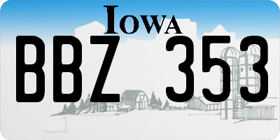 IA license plate BBZ353