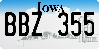 IA license plate BBZ355