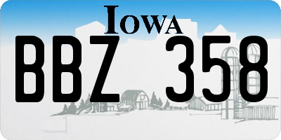 IA license plate BBZ358