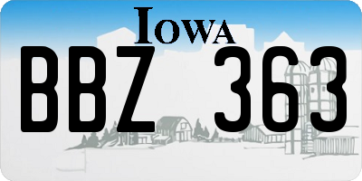 IA license plate BBZ363