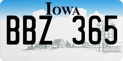 IA license plate BBZ365