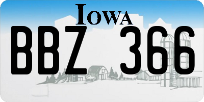 IA license plate BBZ366