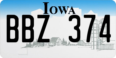 IA license plate BBZ374
