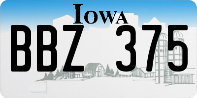 IA license plate BBZ375
