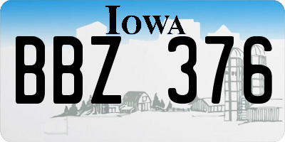 IA license plate BBZ376