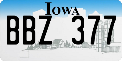 IA license plate BBZ377