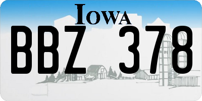 IA license plate BBZ378