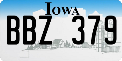 IA license plate BBZ379