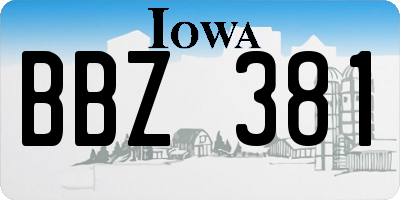 IA license plate BBZ381