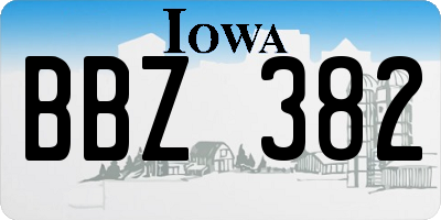IA license plate BBZ382