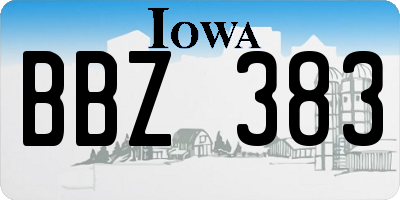 IA license plate BBZ383