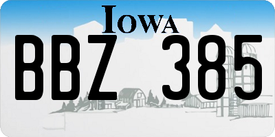 IA license plate BBZ385
