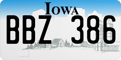 IA license plate BBZ386