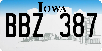 IA license plate BBZ387