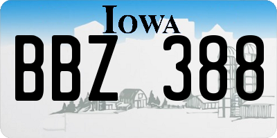 IA license plate BBZ388