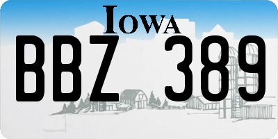 IA license plate BBZ389