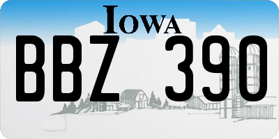IA license plate BBZ390