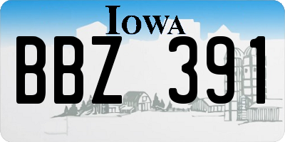 IA license plate BBZ391