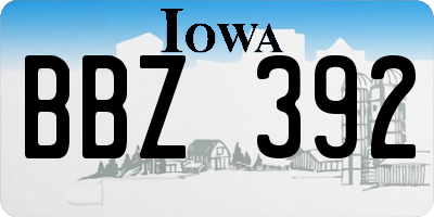 IA license plate BBZ392