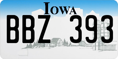 IA license plate BBZ393