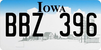 IA license plate BBZ396