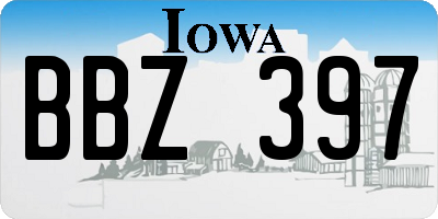 IA license plate BBZ397