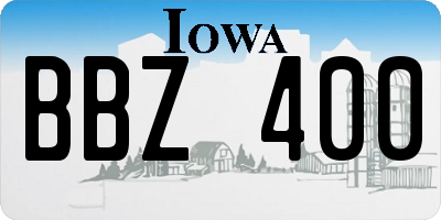 IA license plate BBZ400