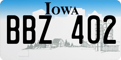 IA license plate BBZ402