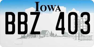 IA license plate BBZ403