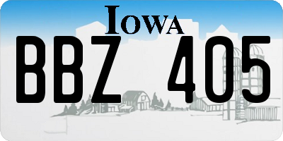 IA license plate BBZ405