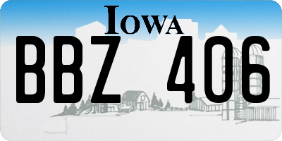 IA license plate BBZ406