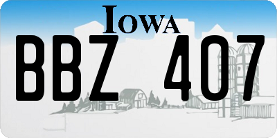 IA license plate BBZ407