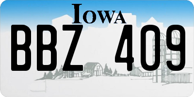 IA license plate BBZ409