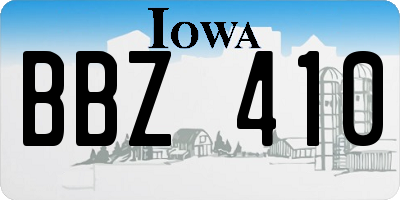 IA license plate BBZ410