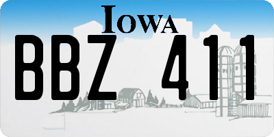 IA license plate BBZ411