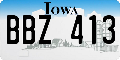 IA license plate BBZ413