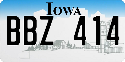 IA license plate BBZ414