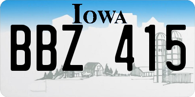 IA license plate BBZ415