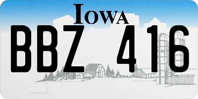 IA license plate BBZ416
